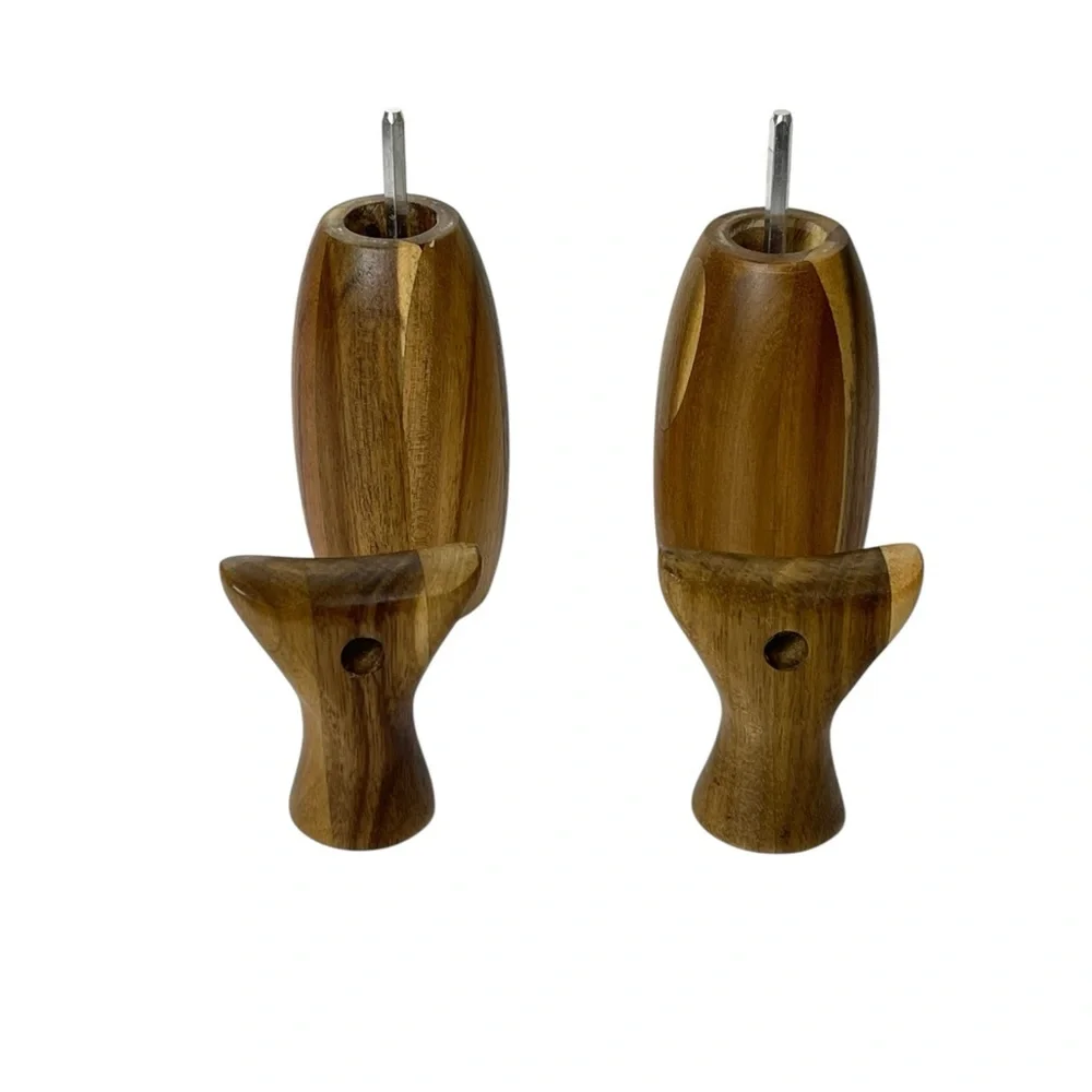 Acacia Wooden‎ Refillable Salt and Pepper Grinder Set With Tray